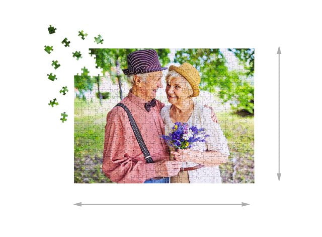 Fotopuzzle mit 500 Teilen Gelegte Größe