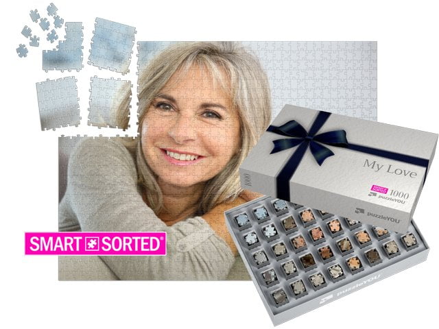 Puzzeldozen "Gift ribbon (blue)"